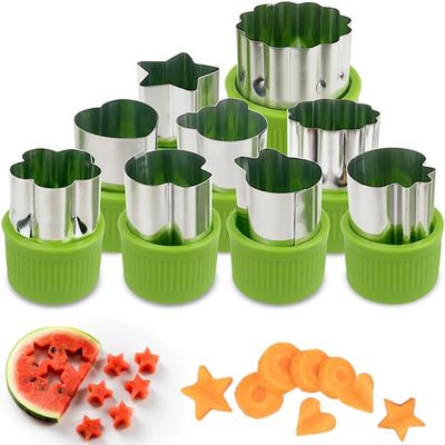 Electomania Pack of 9 Fruit Cutter Shapes Set, Shape Cutter for Food for Kids, Stainless Steel Kitchen Accessories Set for DIY Fun Food, Small Cookie Cutters, Vegetable Cutter Shapes (Style 1)