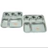 SAGER Stainless Steel Lunch/Dinner Plate/Bhojan Thali 5 in 1 Compartments Set of 2 view 1