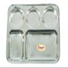 SAGER Stainless Steel Lunch/Dinner Plate/Bhojan Thali 5 in 1 Compartments Set of 2 view 2