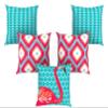 AEROHAVEN Set of 5 Abstract Decorative Hand Made Jute Throw/Pillow Cushion Covers - CC-106 - (16 Inch x 16 Inch) view 1