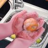 GLIVE (LABEL) Kitchen Silicone Scrubbing Magic Gloves, Scrub Cleaning Gloves with Scrubber for Dishwashing and Pet Grooming Gloves - 1 Pair view 3