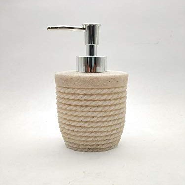 TOTO DEALS Oval Checks Shape Stone Liquid Soap Dispenser (350 ml, Sand Colour |Standard)