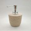 TOTO DEALS Oval Checks Shape Stone Liquid Soap Dispenser (350 ml, Sand Colour |Standard) view 2