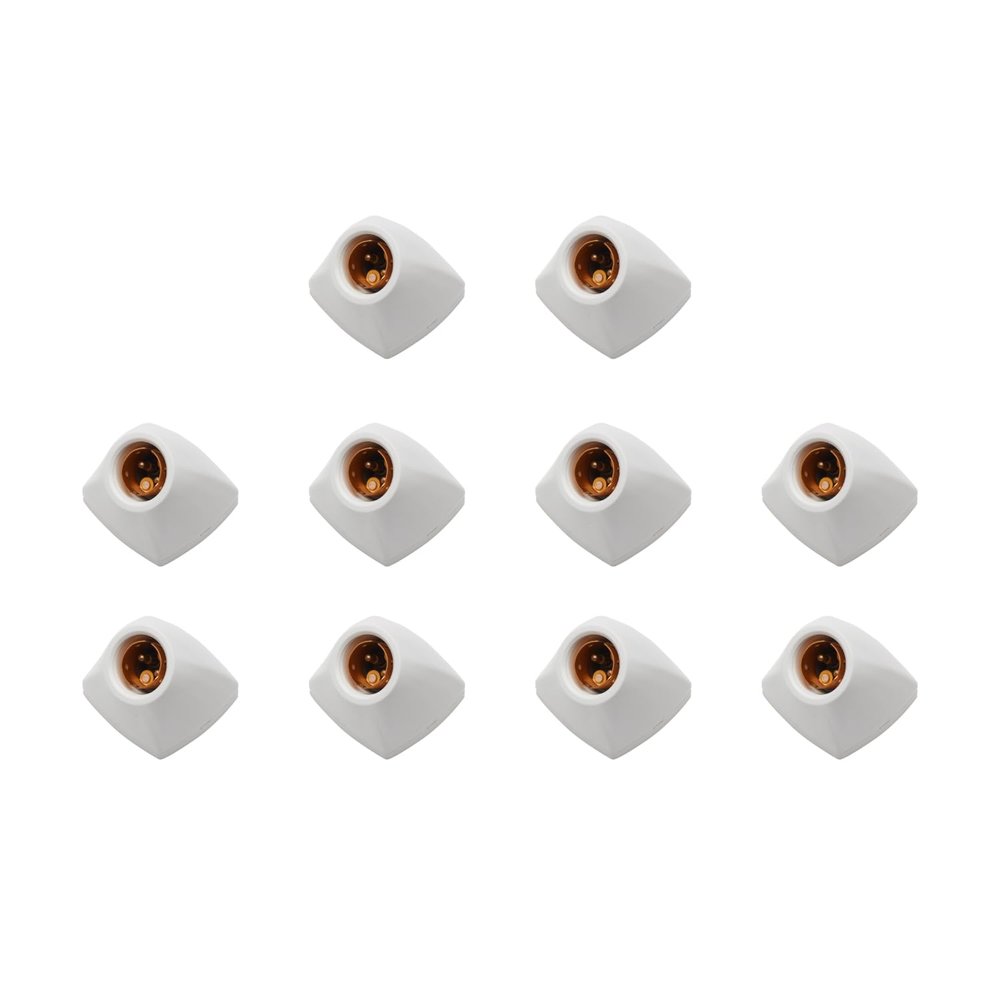 Anchor by Panasonic 6A Angle Lamp Holder fancy type 240V (White, Pack of 10)