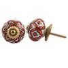 Indian-Shelf 8 Pack Orange Floral Ceramic Drawer Knobs for Kitchen Cabinet Hardware Decorative Door Dresser Pulls Premium Upgrade view 1