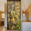 999STORE 3D Print Hall Wall Stickers Sheet roll Floral Flower Golden Flowers and Praying Hands Sitting Lady Mural Wallpapers for Walls (Vinyl Self Adhesive 24X36 Inches) NonW230889 view 1