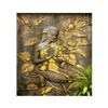 999STORE 3D Print Hall Wall Stickers Sheet roll Floral Flower Golden Flowers and Praying Hands Sitting Lady Mural Wallpapers for Walls (Vinyl Self Adhesive 24X36 Inches) NonW230889 view 2