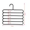 INOVERA (LABEL) Plastic Inovera 5 Layer Pants Clothes Hanger Wardrobe Storage Organiser Rack (Set of 6), 32Lx1Bx33H Cm (Assorted Colour) view 3
