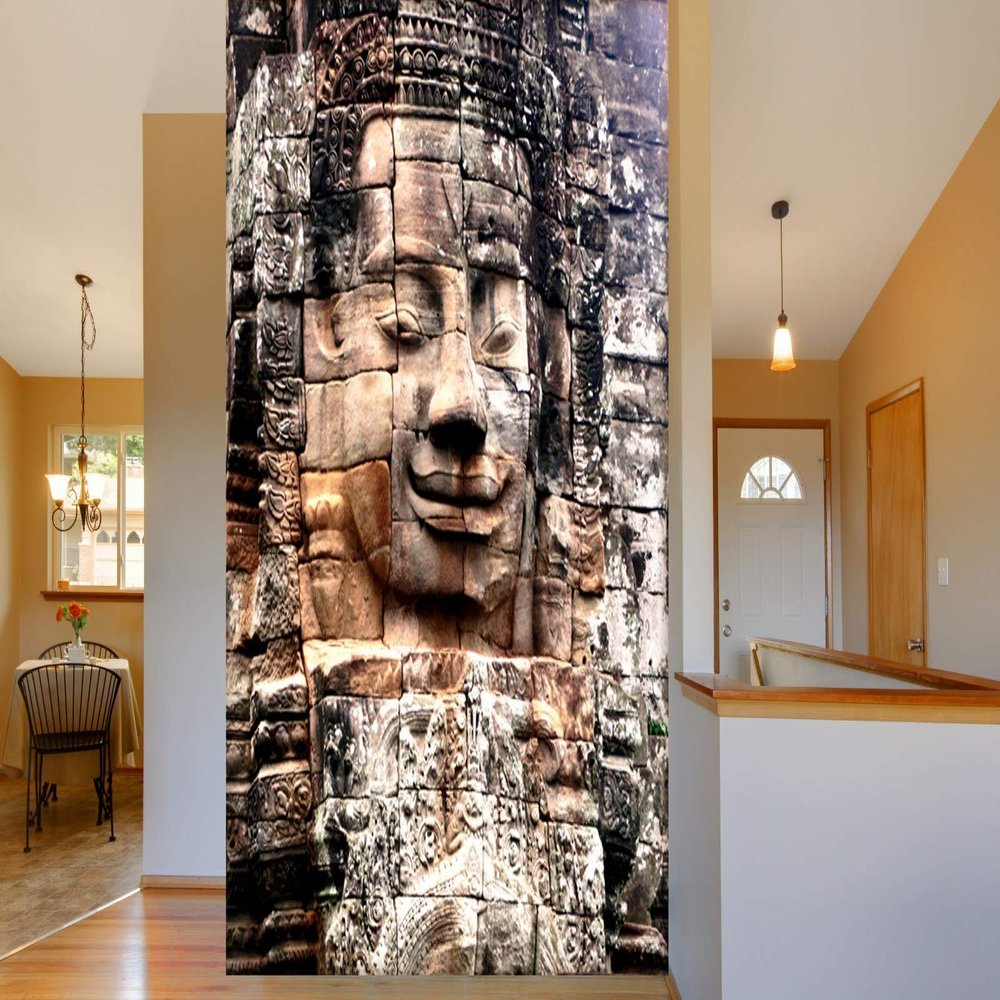999STORE 3D Print Latest Door Living Room Bed Room Home Hall Wall Stickers Sheet roll murals for Living Stones Wall and Statue Mural 3D Wallpaper (Vinyl Self Adhesive 24X36 Inches) NonW230850