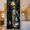 999Store 3D Print Latest Door Living room Bed Room Home Hall wall stickers Sheet roll 3d ganesha wallpapers for walls Black Lord Ganesha Mural wall papers for home ( Vinyl Self Adhesive 24X36 Inches ) NonW230868 view 1