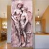 999Store 3D Print Latest Door Living Room Bed Room Home Hall Wall Stickers Sheet roll murals for Living White Angel and Man Statue Mural wall papers for home ( Vinyl Self Adhesive 24X36 Inches ) NonW230874 view 1