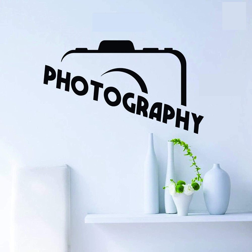 ISEE 360 Camera Photography Wall Stickers for Bedroom Stylish,Living Rooms,Office Vinyl Decals Color - Black (Size - Length 94 cm x Height 55 cm