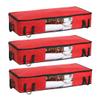 PrettyKrafts Set of 3 Non Woven Underbed Storage Bag with Handles, Clear Window & Zipper Lock | Space Saving/Foldable/Rectangular Quilt, Comforter, Blankets Storage Bag (98x40x19cm, Red) view 1