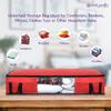 PrettyKrafts Set of 3 Non Woven Underbed Storage Bag with Handles, Clear Window & Zipper Lock | Space Saving/Foldable/Rectangular Quilt, Comforter, Blankets Storage Bag (98x40x19cm, Red) view 2
