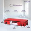 PrettyKrafts Set of 3 Non Woven Underbed Storage Bag with Handles, Clear Window & Zipper Lock | Space Saving/Foldable/Rectangular Quilt, Comforter, Blankets Storage Bag (98x40x19cm, Red) view 3
