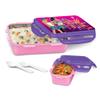 MILTON Mini Fun Treat Lunch Box, Inner Stainless Steel School Kids Tiffin 650 ml, Leak Proof and Airtight Containers with Plastic Spoons, Pink view 1