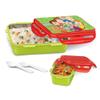 MILTON Mini Fun Treat Lunch Box, Inner Stainless Steel School Kids Tiffin 650 ml, Leak Proof and Airtight Containers with Plastic Spoons, Green view 1