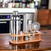 cosy tossy Bartender Kit: 10-Piece Bar Tool Set with Stylish Bamboo Stand | Perfect Home Bartending Kit and Martini Cocktail Shaker Set for an Awesome Drink Mixing Black view 2