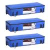 PrettyKrafts Set of 3 Non Woven Underbed Storage Bag with Handles, Clear Window & Zipper Lock | Space Saving/Foldable/Rectangular Quilt, Comforter, Blankets Storage Bag (98x40x19cm, Blue) view 1