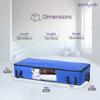PrettyKrafts Set of 3 Non Woven Underbed Storage Bag with Handles, Clear Window & Zipper Lock | Space Saving/Foldable/Rectangular Quilt, Comforter, Blankets Storage Bag (98x40x19cm, Blue) view 3
