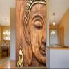 999STORE 3D Print Latest Door Living Room Lord Gautam Buddha Wallpaper Budha Brown Half face Mural Wall Paper for Wall Decor (Vinyl Self Adhesive 24X36 Inches) NonW230810 view 1
