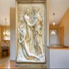 999STORE 3D Print Latest Door Living Room Bed Room Home Hall Wall Stickers Sheet roll Mural Wallpaper White Two Man and Jesus Mural Wallpaper for Wall (Vinyl Self Adhesive 24X36 Inches) NonW230911 view 1