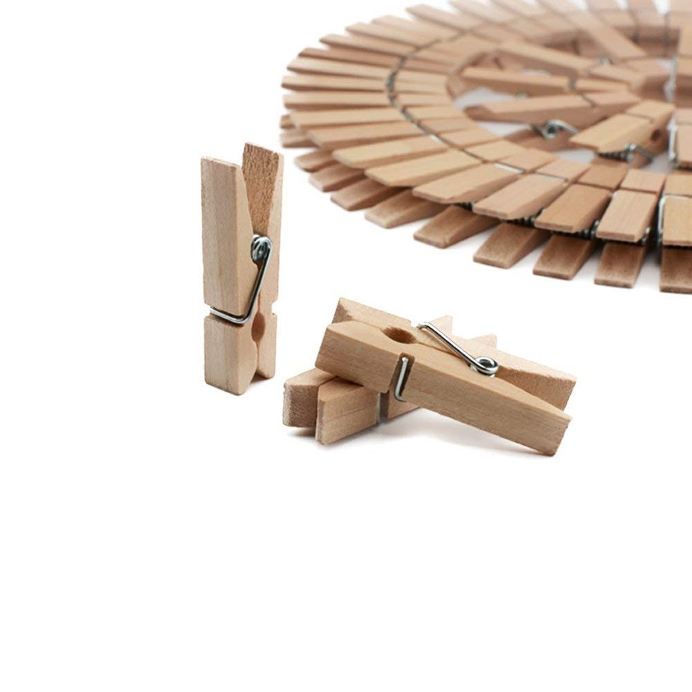 magicX Natural Bamboo Heavy Duty Cloth Pegs, Pins Pack of 40