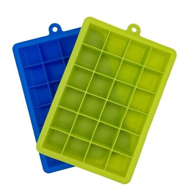 Wolblix Silicone Ice Cube Trays 2 Pack - 24 Cavity Per Ice Tray - Flexible Stackable Mini Cocktail Whiskey Ice Cube Mold Storage Containers