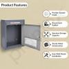 Plantex All in one Multipurpose use Box- Letter Box/Post Box for Gate Home and Office/Suggestion Box for Office use/Complaint/Donation Box with Lock Table Top or Wall Mount Pack of 1 - (Grey) view 2