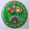 PRAHLL Acrylic Haldi Kumkum Puja Thali Set with Ganesha (Green) view 1