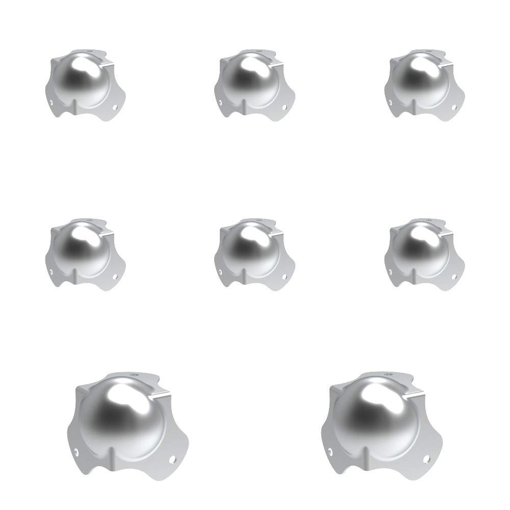 Penn Elcom Flight Case Medium Ball Corner (Set of 8) Top/Male | Zinc Finish | DJ/Audio/Sound Box (6.57 * 6.57 * 6.57 cm) Round Angle Edge | Case Protection with 3 Holes | Easy to Fit