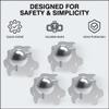 Penn Elcom Flight Case Medium Ball Corner (Set of 8) Top/Male | Zinc Finish | DJ/Audio/Sound Box (6.57 * 6.57 * 6.57 cm) Round Angle Edge | Case Protection with 3 Holes | Easy to Fit view 3