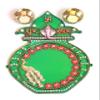 PRAHLL Acrylic Kalash Shape Plate with Kumkum Bowls (Green_7 Inch X 3.5 Inch) view 1