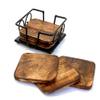 Webbee Craft Wood n Wrought Iron Tea Coster for Coffee Table/Kitchen/Dining Table view 1