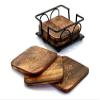 Webbee Craft Wood n Wrought Iron Tea Coster for Coffee Table/Kitchen/Dining Table view 3