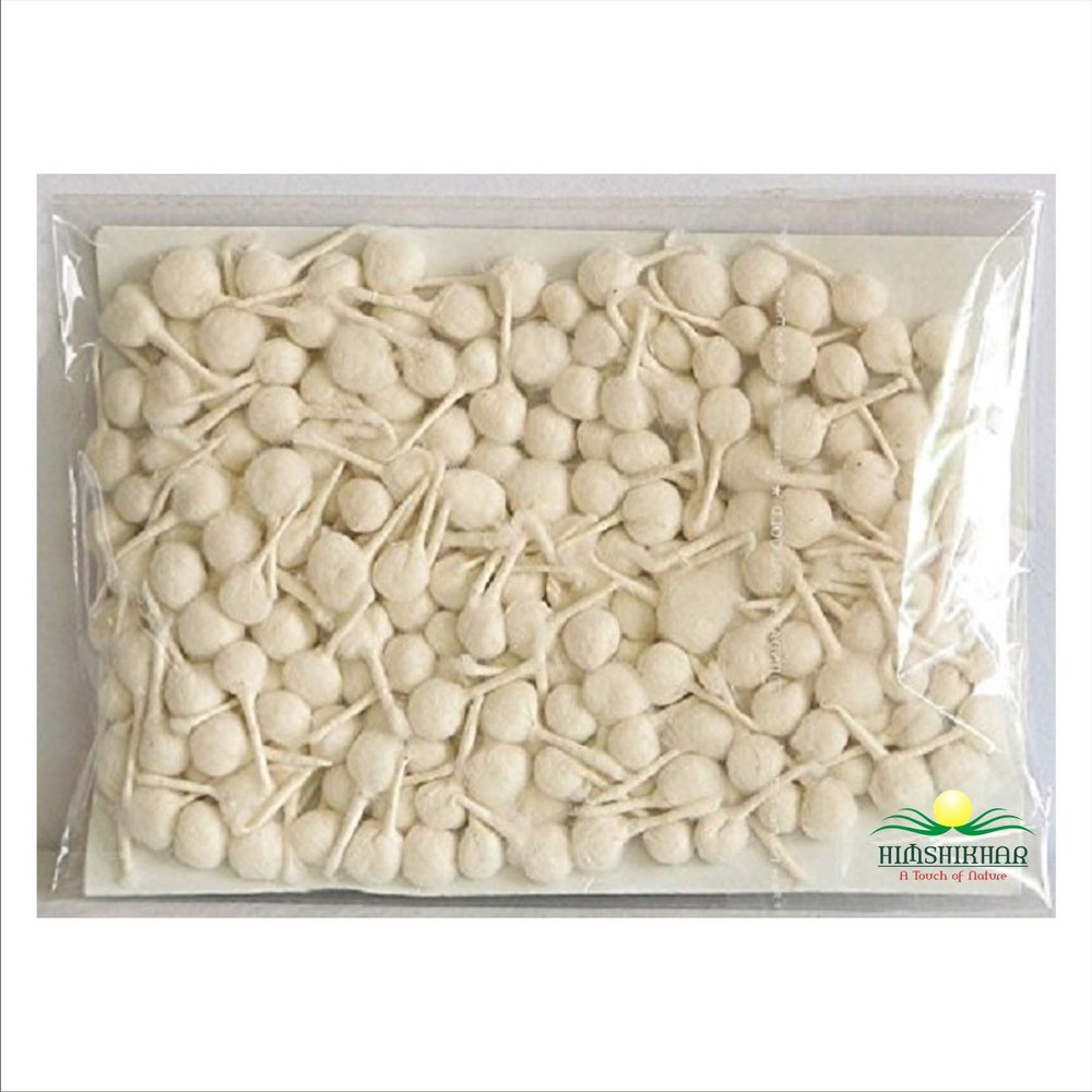 White Round Cotton batti, Diya Baati, Pooja Baati, Jyot Cotton, Organic Batti (White-500 Pcs.)