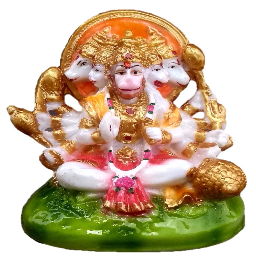 Love Kart Stone Panchmukhi Hanuman Idol, Standard, Multicolour