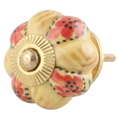 Indian-Shelf Pack of 8 Red Farmhouse Dresser Knobs Ceramic Berry Antique Dresser Wardrobe Drawer Knobs for Home Decor