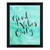 Interio Crafts Synthetic Wood Motivational Quote Good Vibes Only Wall Framed Home Decor Poster with Plexi Glass in Front Size :13X10 Inches,Black view 1