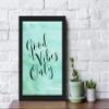 Interio Crafts Synthetic Wood Motivational Quote Good Vibes Only Wall Framed Home Decor Poster with Plexi Glass in Front Size :13X10 Inches,Black view 2