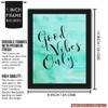Interio Crafts Synthetic Wood Motivational Quote Good Vibes Only Wall Framed Home Decor Poster with Plexi Glass in Front Size :13X10 Inches,Black view 4