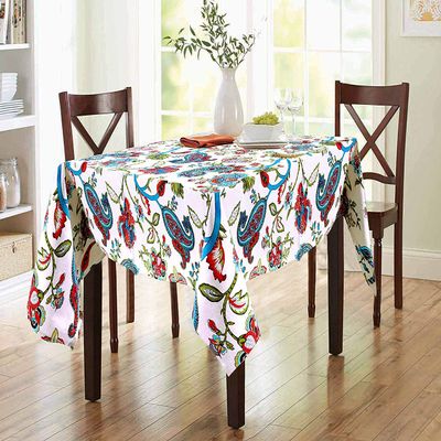 Miyanbazaz Textiles Table Cloth Cotton Table Cover Floral Print Dining Tablecloth Tea/Coffee Table Cover Center Table Cover Hotel Table Cover (50 x 50 Inch)