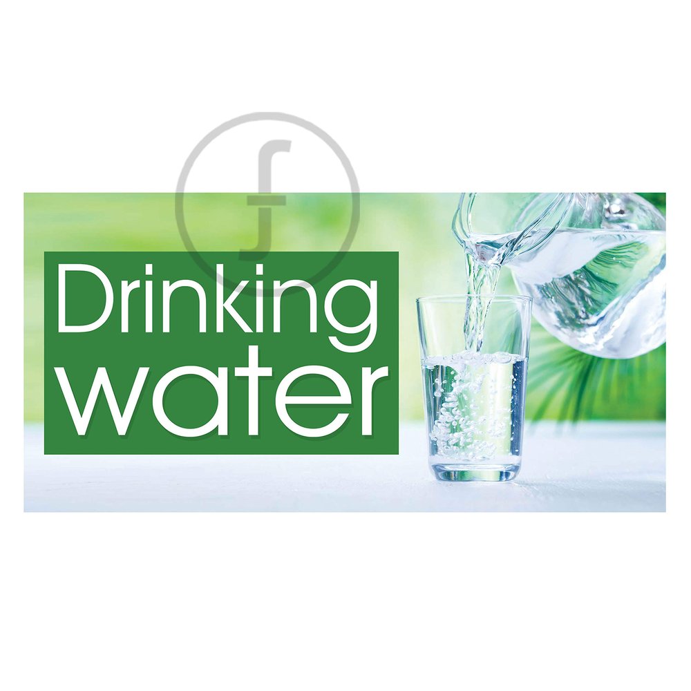 fingerz Drinking Water Wall Stickers Mug and Glass Multicolored Image Signage Hotel Medical Collage Hospital Office Home 30 x 15 cm (Pack of 3)
