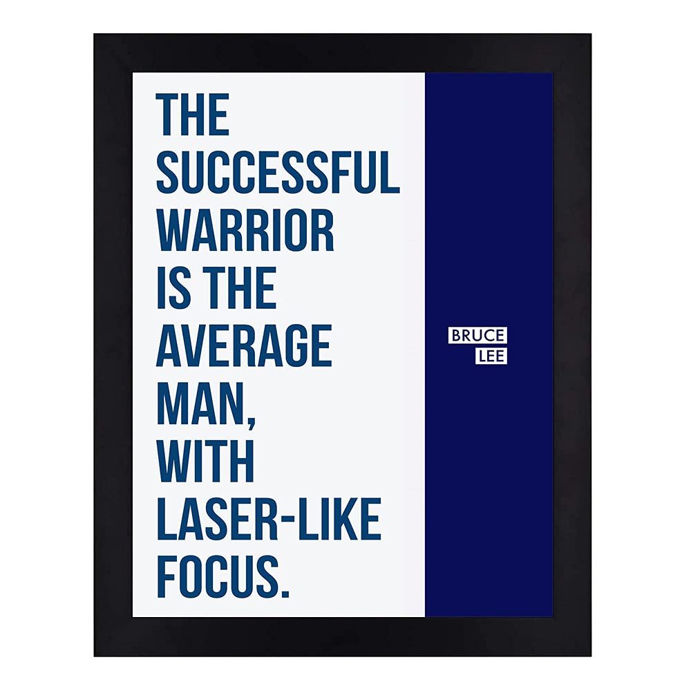 Interio Crafts Motivational Bruce Lee Wall Quote Framed Inspirational Poster (Frame Size :13"X10" Inches,Synthetic Wood Frame Color: Black)