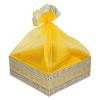 LINE 'N' CURVES Yellow Square Lace Decorative Basket for Gifts & Wedding Hampers  Small 8x8x3 Dry Fruit Basket, Multi-Purpose Storage, Ideal for Gifting, Pack of 5 view 3