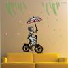 Sticker Hub Cycling Girl with Umbrella Wall Stickers BS282F view 1