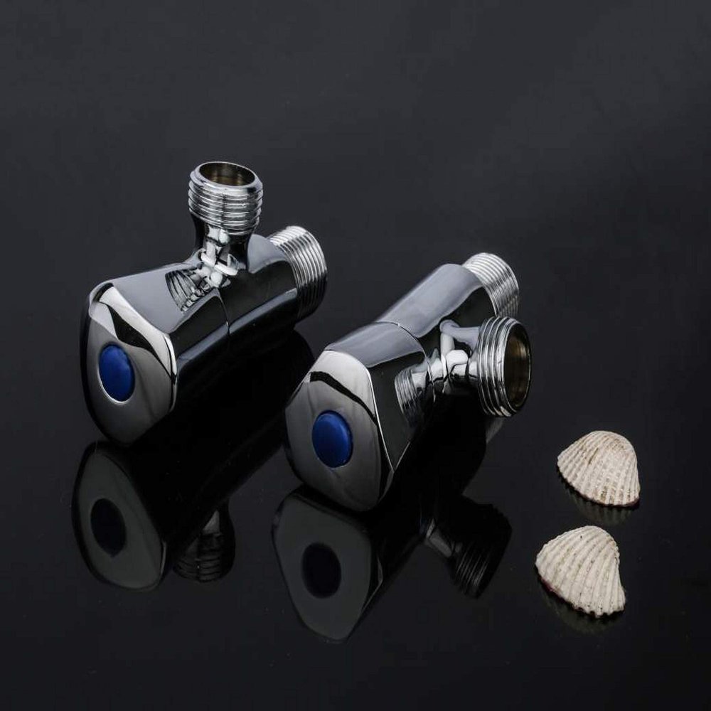 Aquieen Full Brass Heavy Angle Stop Valve with Wall Flange (2, Triangle)