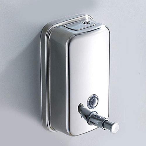 TOTO DEALS Wall Mounted Stainless Steel Liquid Soap and Shampoo Dispenser with Push Button, 500 ml (Standard Size, Chrome)