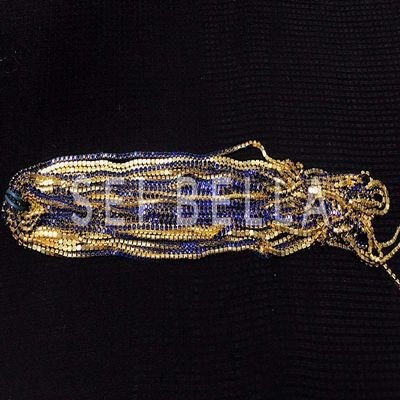 Rhinestone Chain/Trim for Dresses, Blouse, Jewellery Making, Decoration, Craft Materials- 2.5 Meter (Blue)