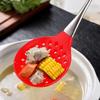 Baskety Premium Silicone Kitchen Utensil Silicone Slotted Skimmer Strainer Spoon with 18/0 Stainless Steel Stay Cool Handle (Red) view 3
